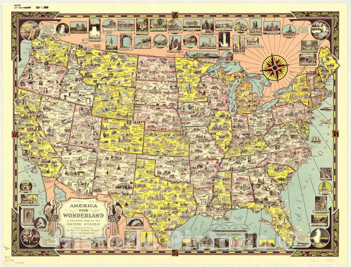Map : United States 1941, America the wonderland : a pictorial map of ...