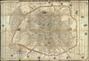 Map : Paris, France 1851, Antique Vintage Reproduction