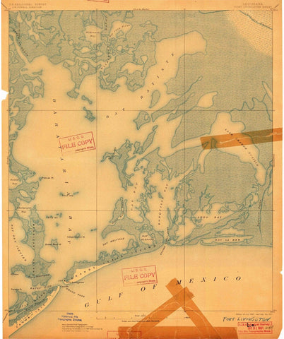 1893 Fort Livingston, LA - Louisiana - USGS Topographic Map