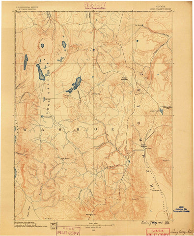1889 Long Valley, NV - Nevada - USGS Topographic Map