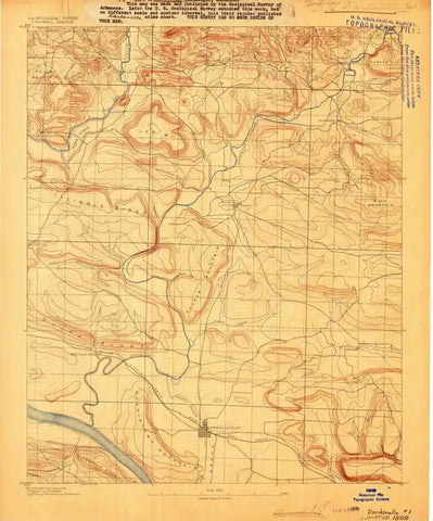 1888 Dardanelle #1, AR - Arkansas - USGS Topographic Map