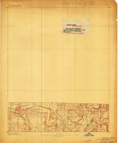 1889 Ozone, AR - Arkansas - USGS Topographic Map