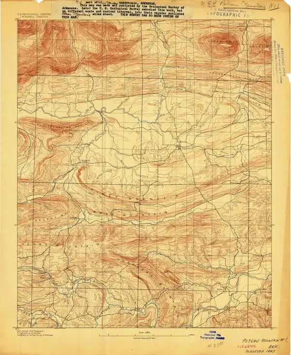 1887 Poteau Mountain #1, AR - Arkansas - USGS Topographic Map
