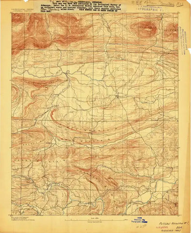 1887 Poteau Mountain #1, AR - Arkansas - USGS Topographic Map