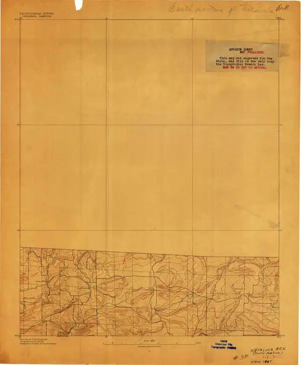 1887 Watalula, AR - Arkansas - USGS Topographic Map