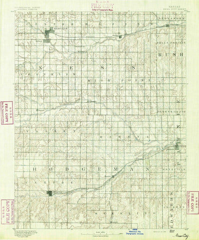 1892 Ness, KS - Kansas - USGS Topographic Map