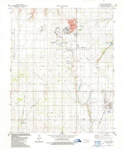 1983 Dill City, OK - Oklahoma - USGS Topographic Map v3
