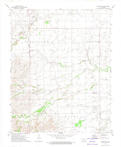 1972 Homestead, OK - Oklahoma - USGS Topographic Map