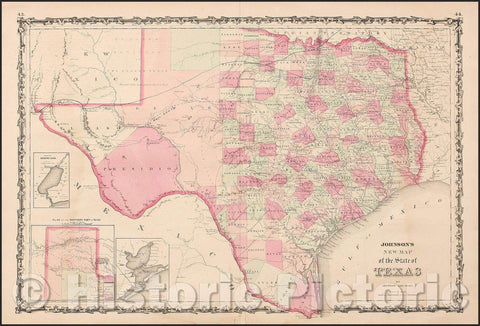 Historic Map - Johnson's New Map of the State of Texas, 1862, Benjamin Ward v1