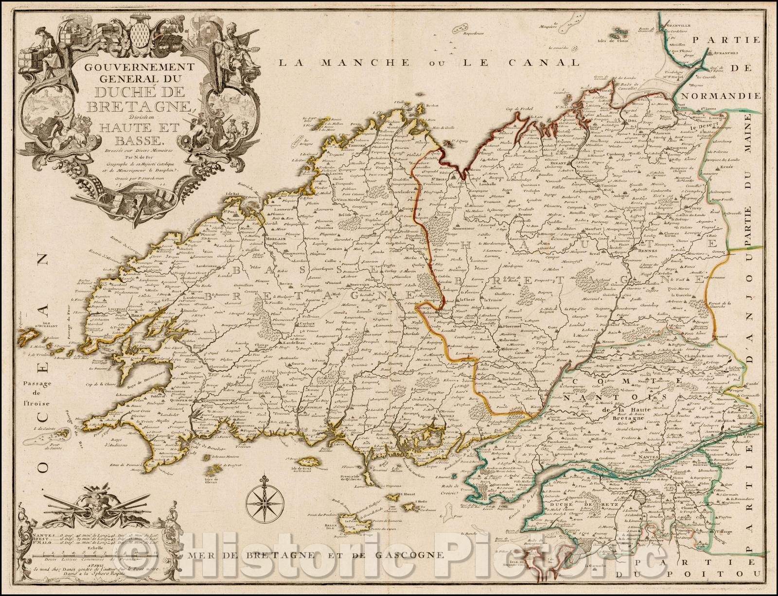 Bretagne Vintage Map Browse All : Images Of Bretagne (France) And