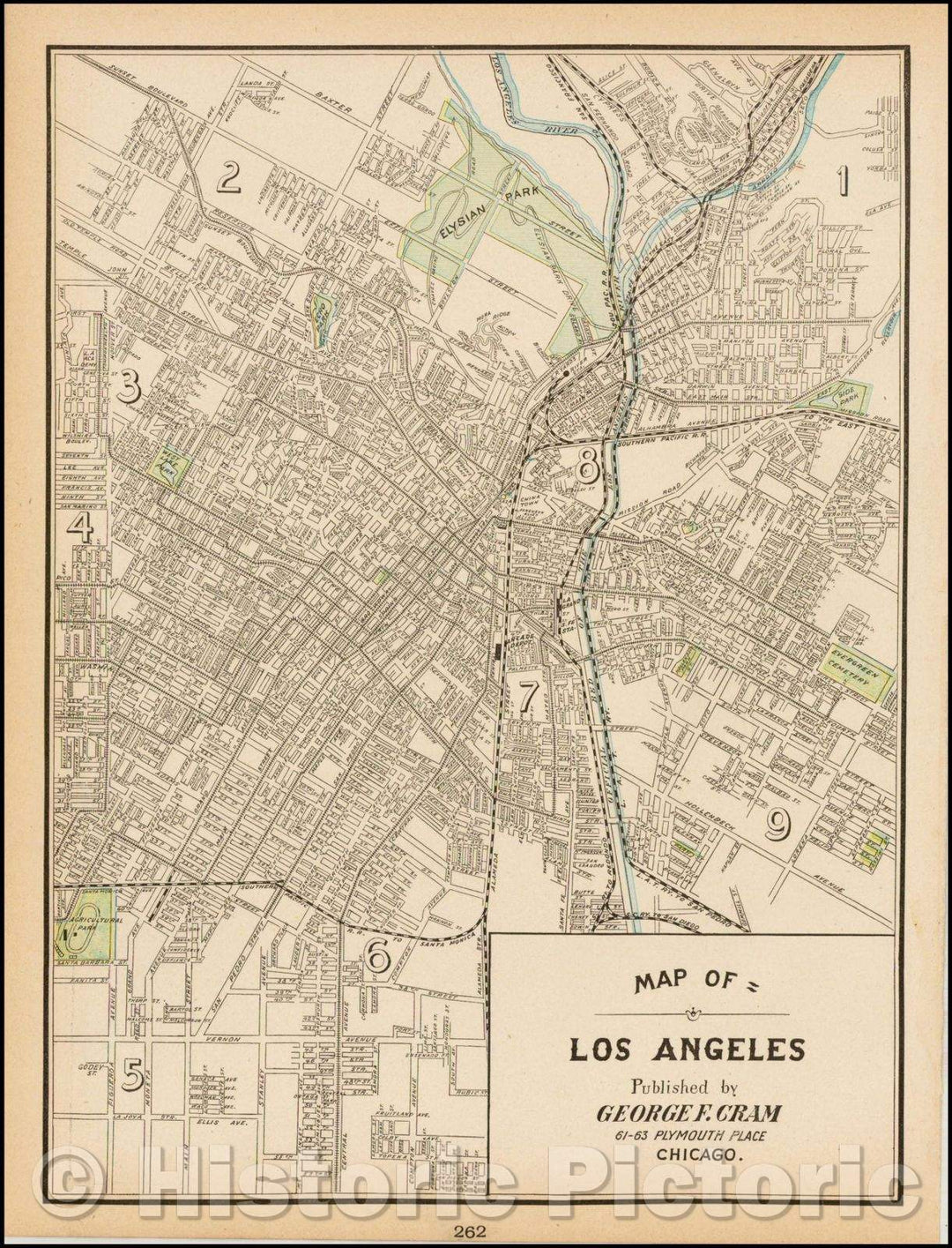 Historic Map - Map of Los Angeles, 1899, George F. Cram v6