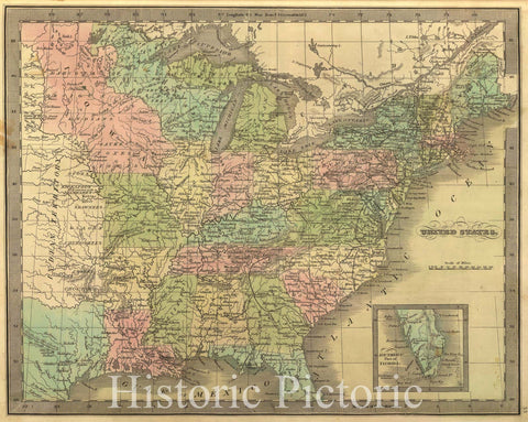 Historic Map - United States (Massive Iowa and Wisconsin Territories), 1849, Jeremiah Greenleaf - Vintage Wall Art