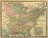 Historic Map - United States (Massive Iowa and Wisconsin Territories), 1849, Jeremiah Greenleaf - Vintage Wall Art