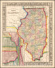 Historic Map - County Map of the State of Illinois, 1861, Samuel Augustus Mitchell Jr. v2
