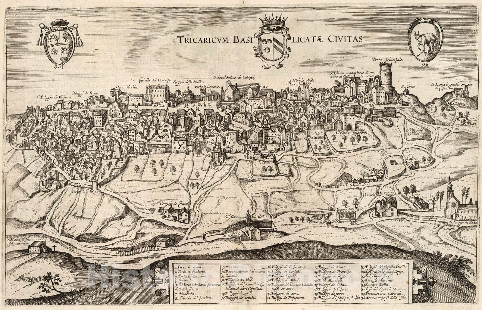 Historic Map : Vol VI (57) Tricaricum (Tricarico)., 1640, Vintage Wall Decor