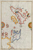 Historic Map : fol. 139a Islands of Kefalonia, Ithaca, and Aya Mavra off the western coast of Greece, 1700, Vintage Wall Decor