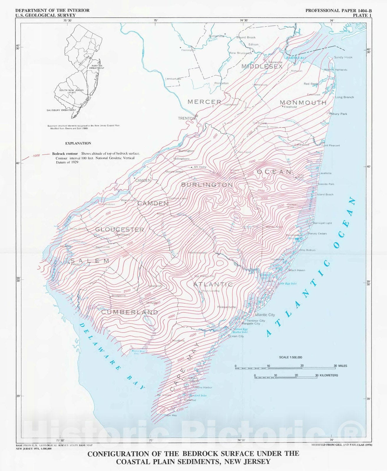 Hydrogeologic framework of the New Jersey coastal plain, 1989 Map