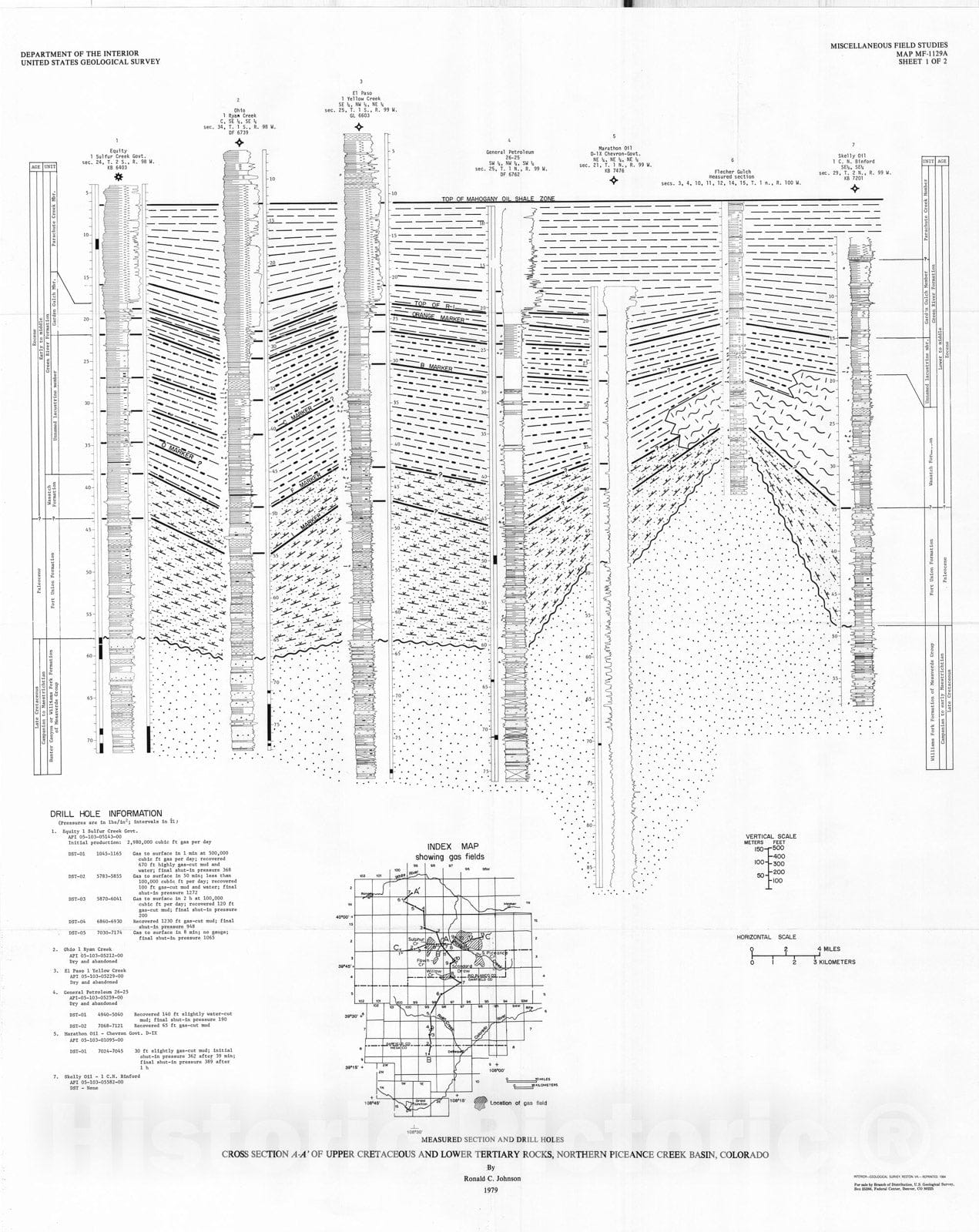 Map : Cross section A-A' of Upper Cretaceous and Lower Tertiary Rocks ...