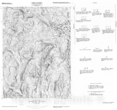 Map : Preliminary materials map, Massachusetts portion of the State Line quadrangle, Massachusetts - New York, 1963 Cartography Wall Art :