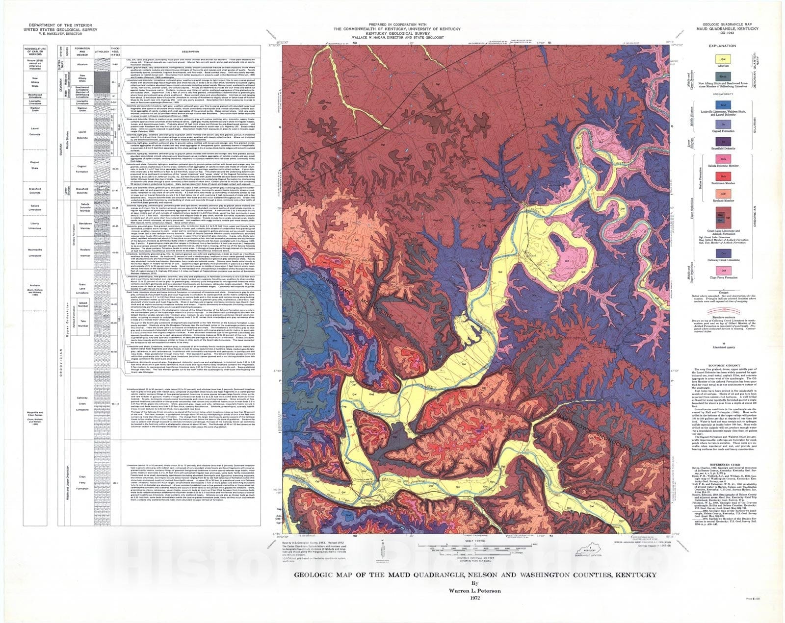 Map : Geologic map of the Maud quadrangle, Nelson and Washington Count ...