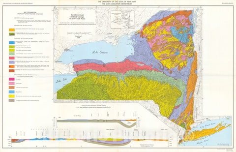 Map : Geology of New York: a short account, 1966 Cartography Wall Art :