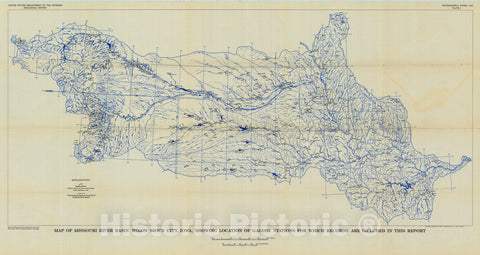 Map : Compilation of records of surface waters of the United States, October 1950 to September 1960, part 6-B. Missouri River basin below Sioux City, Iowa, 1964 Cartography Wall Art :