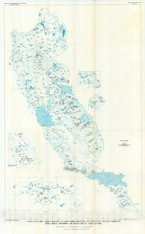 Map : Compilation of records of surface waters of the United States, October 1950 to September 1960, part 11. Pacific slope basins in California, 1964 Cartography Wall Art :
