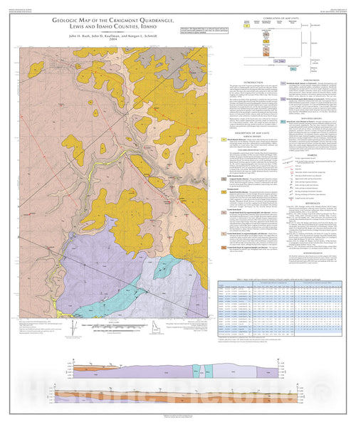 Map Geologic Map of the Craigmont Quadrangle, Lewis and Idaho Counti Historic Pictoric