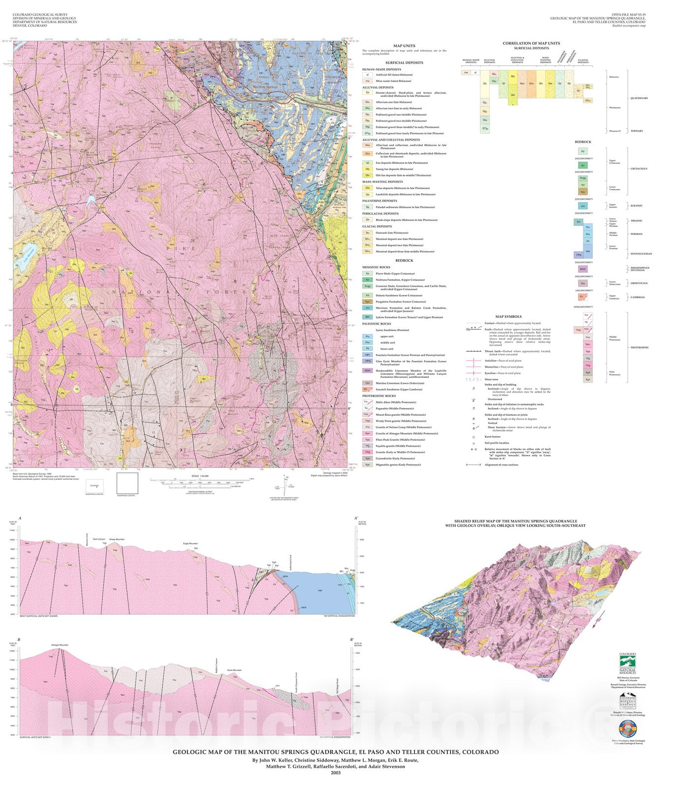 Map : Geologic Map of the Manitou Springs Quadrangle, El Paso and Tell ...