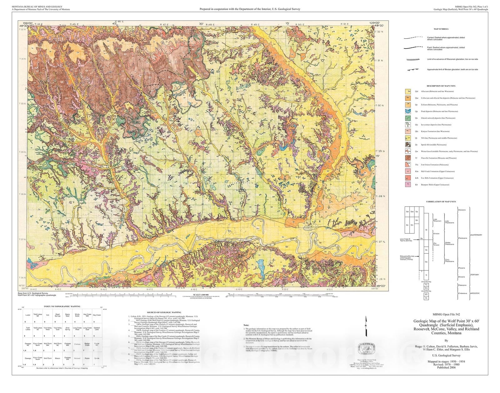 Map Geologic map of the Wolf Point 30