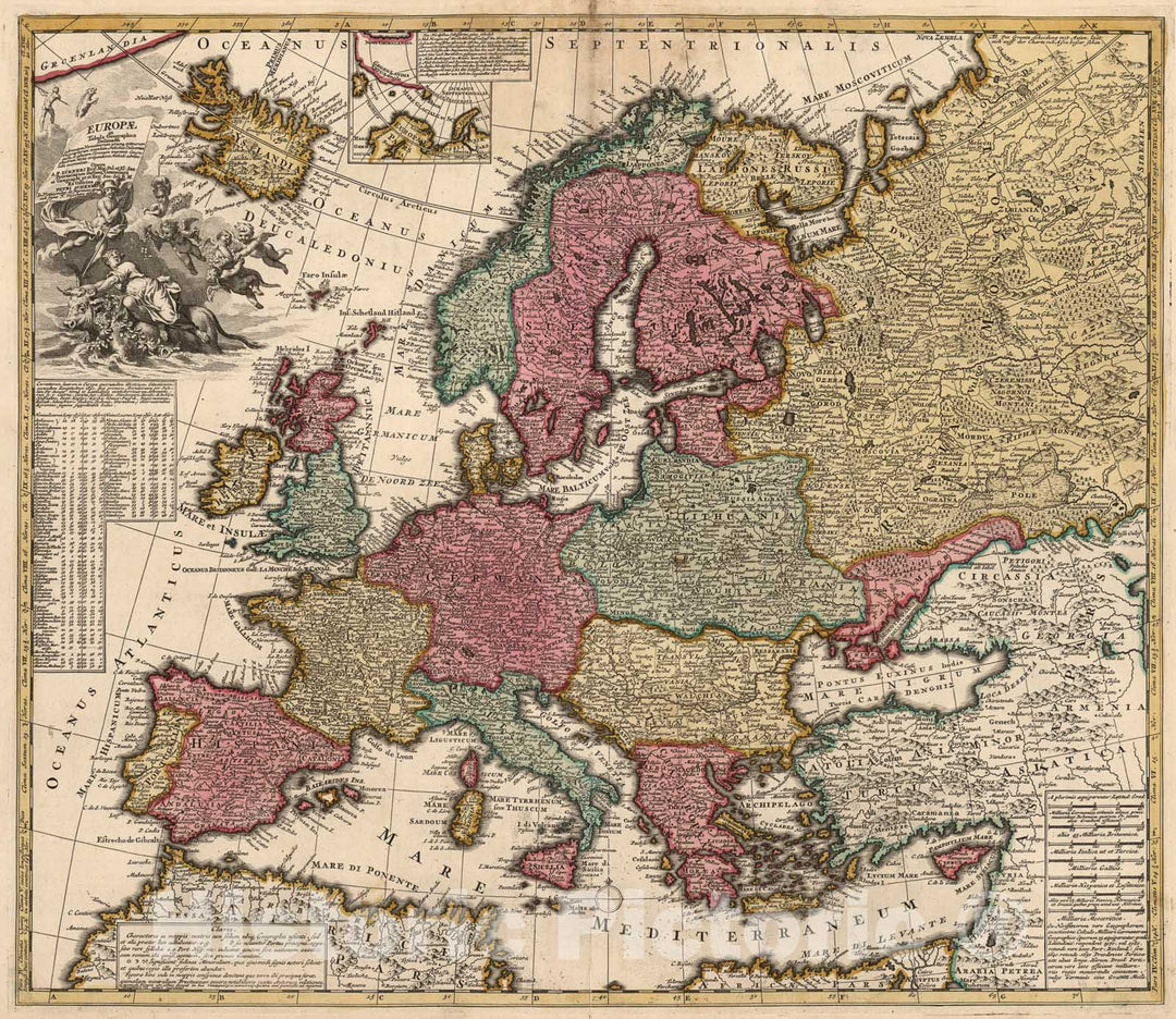 Historic Map : Europae in Tabula Geographica Delineatio, 1740, Vintage Wall Art