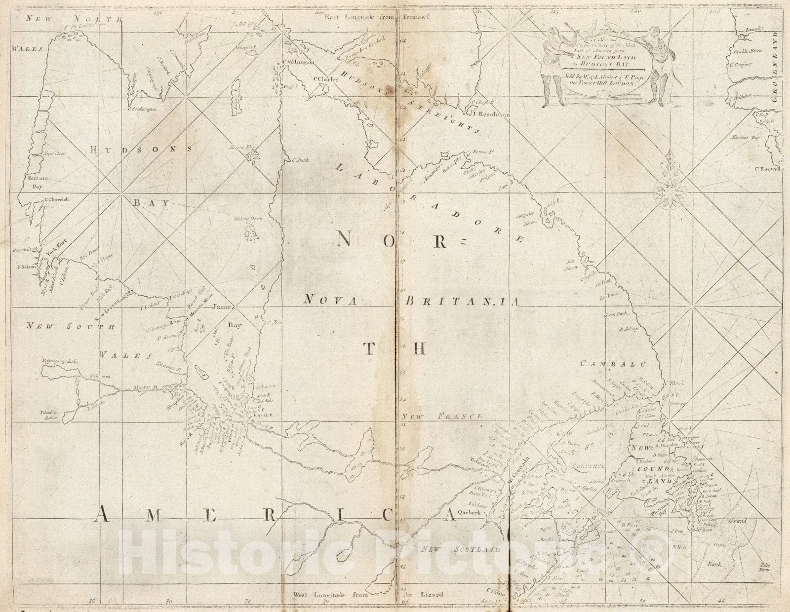 Historic Map : New and Correct Chart of the North Part of America from ...