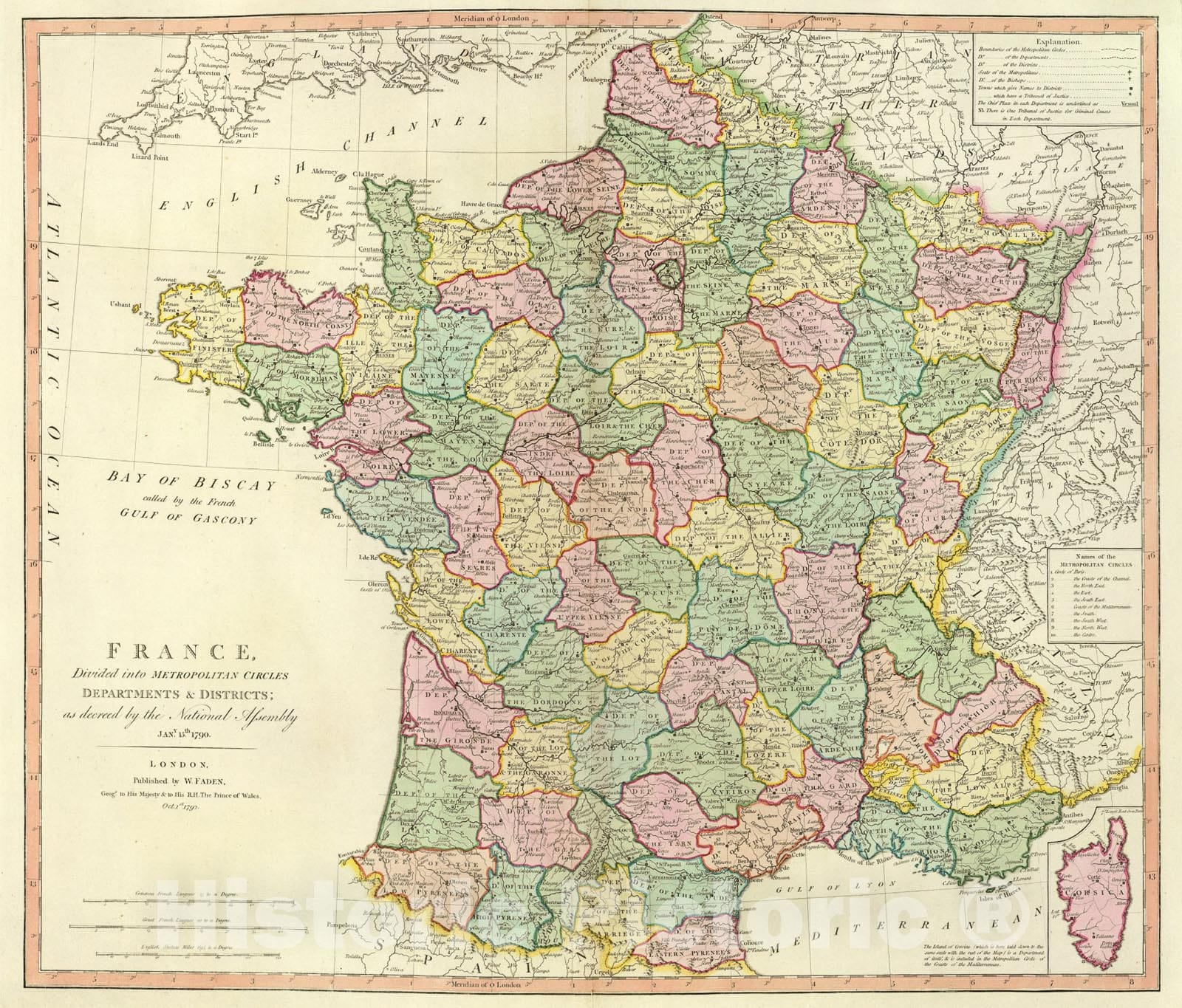 Historic Map : France., 1792, Vintage Wall Art – Historic