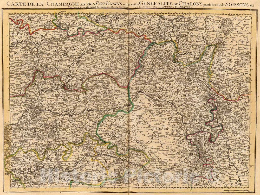 Historic Map : Champagne, Generalite de Chalons., 1742, Vintage Wall Art