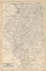 Historic Map : (Continued) Railway Distance Map of the State of Illinois, 1934, Vintage Wall Art
