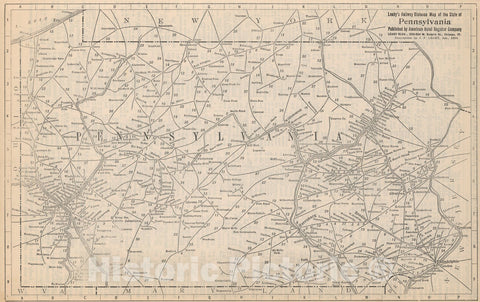Historic Map : Railway Distance Map of the State of Pennsylvania, 1934, Vintage Wall Art