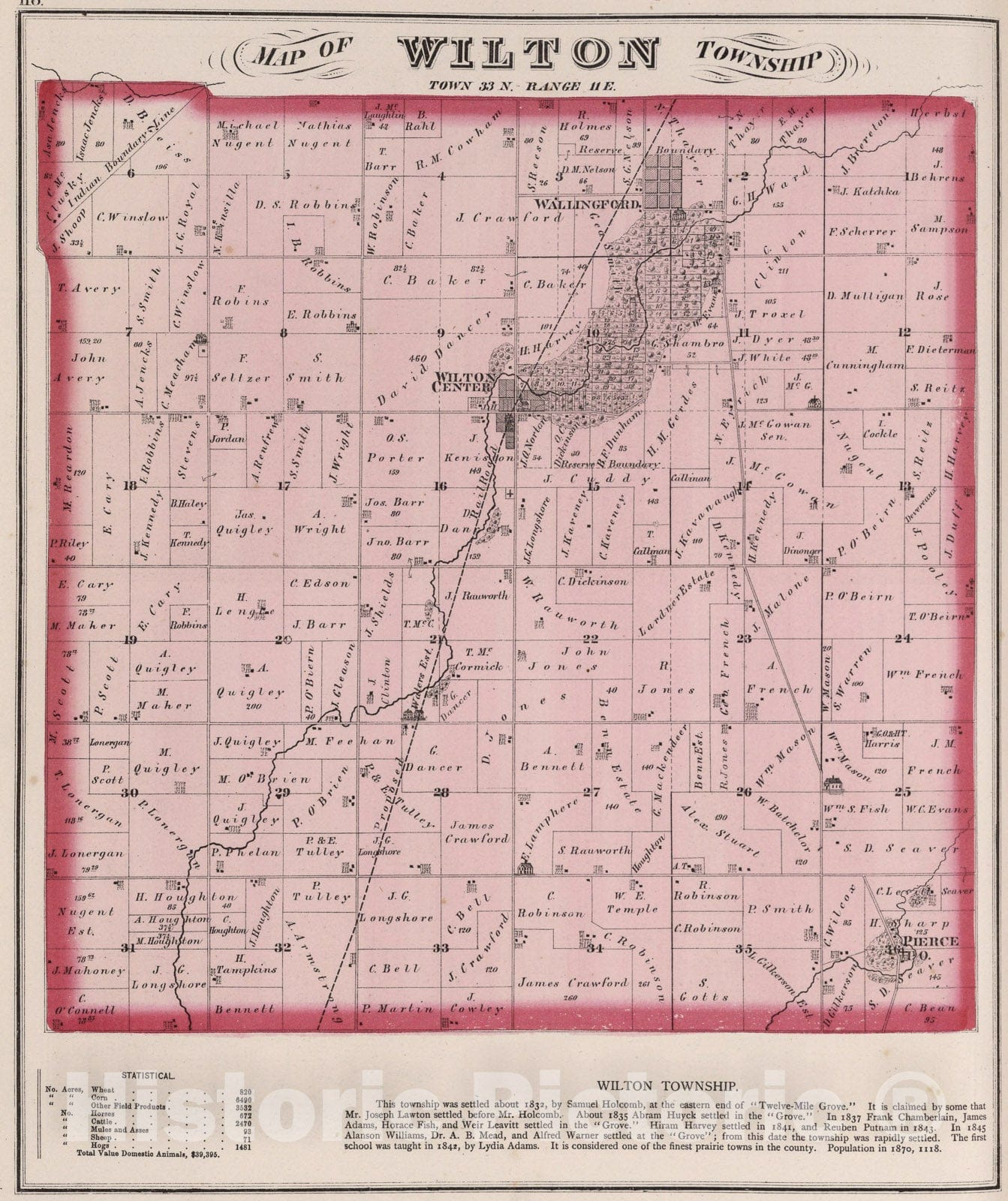 Historic Map Wilton Township, Town thirtythree N. Range eleven E
