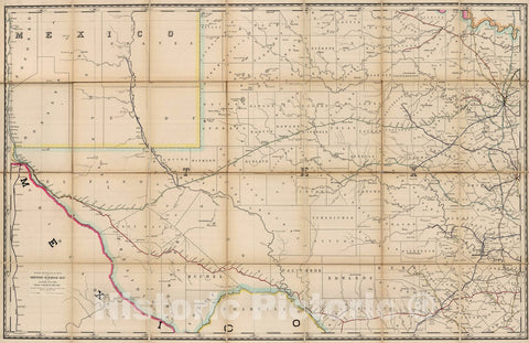 Historic Map : (Texas) Railroad Map of the United States., 1891, Vintage Wall Art