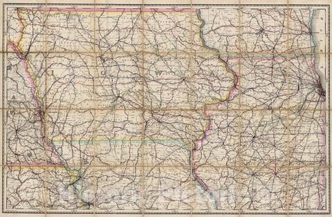 Historic Map : (Iowa, Illinois) Railroad Map of the United States., 1891, Vintage Wall Art