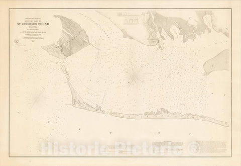 Historic Map : Preliminary Chart of Western Part of St. George's Sound Florida From a Trigonometrical Survey, 1860, 1860, United States Coast Survey, Vintage Wall Art