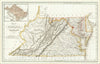 Historic Map : Map of the States of Virginia and Maryland (with DC inset), 1831, Hinton, Simpkin & Marshall, Vintage Wall Art