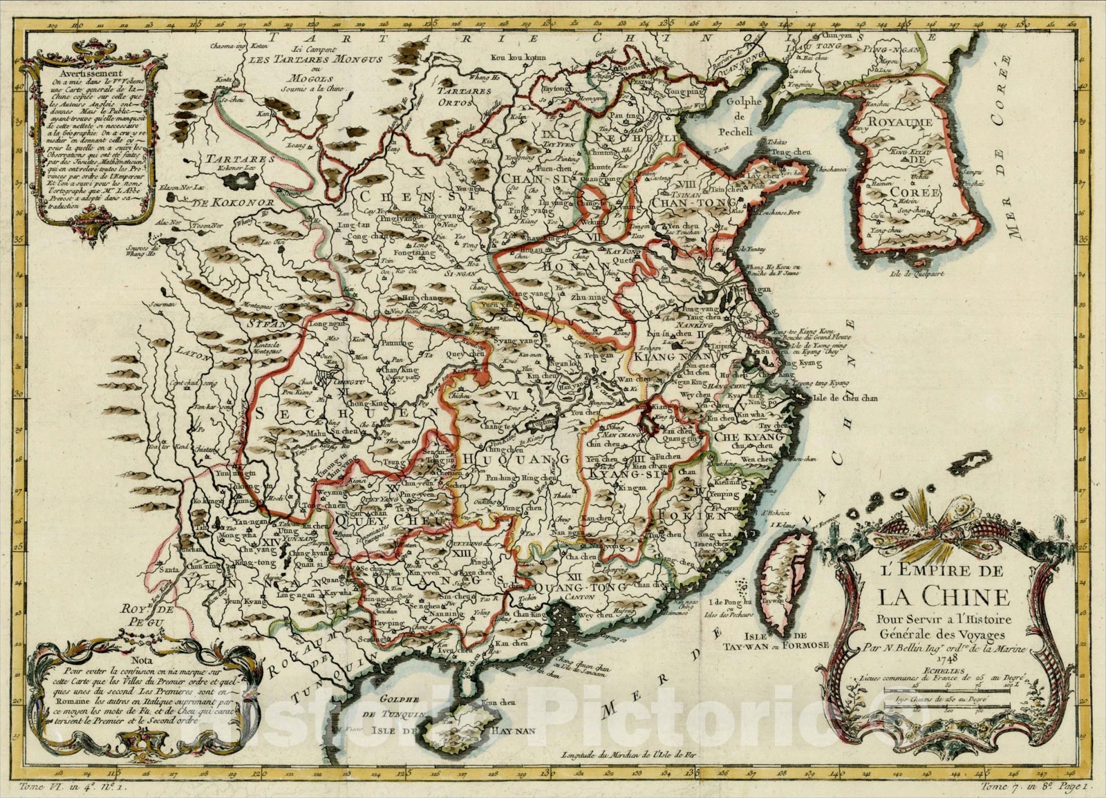 Historic Map L Empire De La Chine 1748 1757 Jacques Nicolas B 