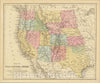 Historic Map : Map of Texas, California, Oregon and the Adjacent States and Territories, c1865, Anonymous, Vintage Wall Art