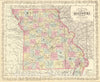 Historic Map : A New Map Of The State Of Missouri, 1857, Charles Desilver, Vintage Wall Art