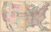 Historic Map : The United States, Walker Railroad, 1876, Vintage Wall Art