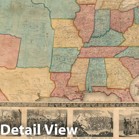 Historic Map : The United States "Texas as a Republic", Ensign, 1845, Vintage Wall Art