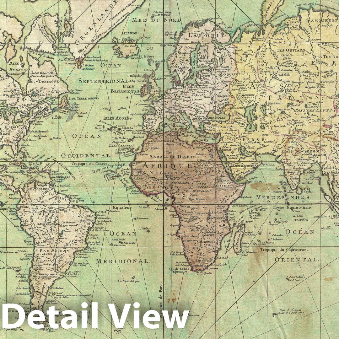 Historic Map : Nautical Chart The World, Bellin, 1778, Vintage Wall Art