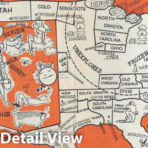 Historic Map : The United States as Arizonans See It, Arnold, 1947, Vintage Wall Art