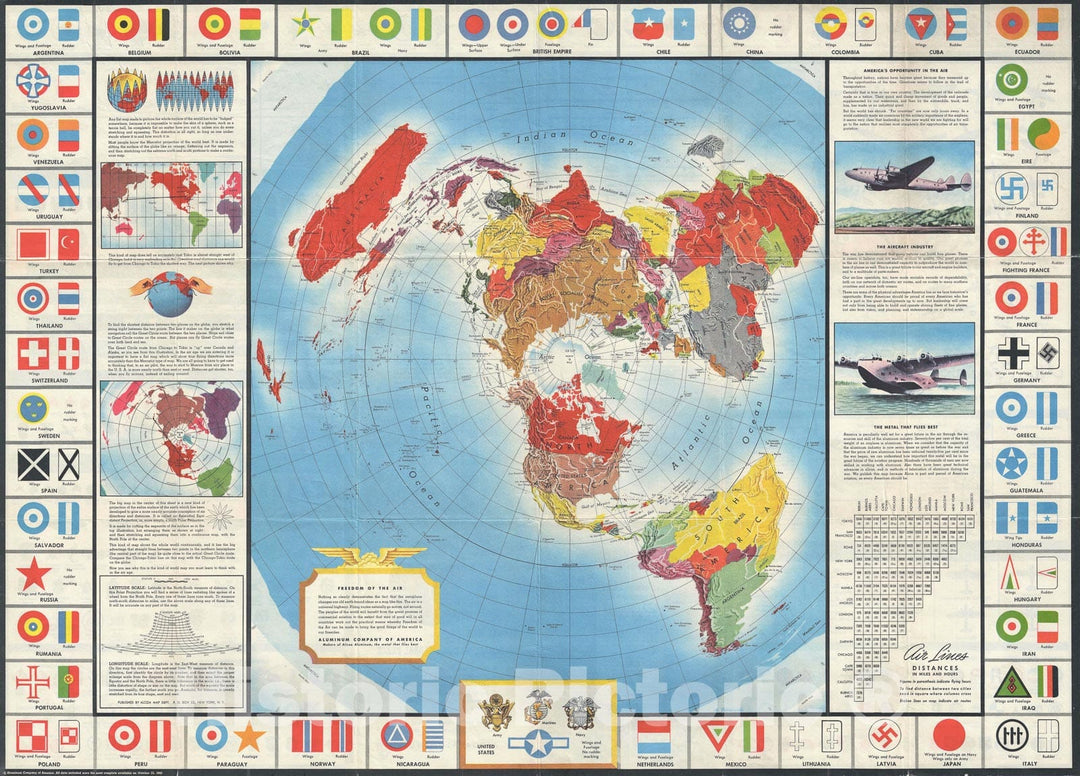 Historic Map : The World, Petruccelli, 1943 v2, Vintage Wall Art