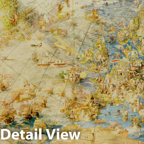 Historic Map : Pictorial Map of The World after WWII, Oliver Neerland, 1949, Vintage Wall Art